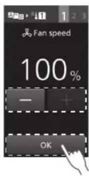 PANASONIC NESCV2 - Lüfterdrehzahl einstellen Fan speed und auf OK drucken - 1