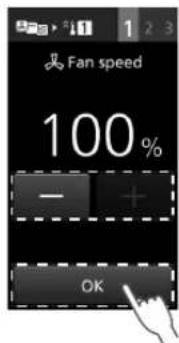 PANASONIC NESCV2 - Lüfterdrehzahl einstellen Fan speed und auf OK tippen - 1