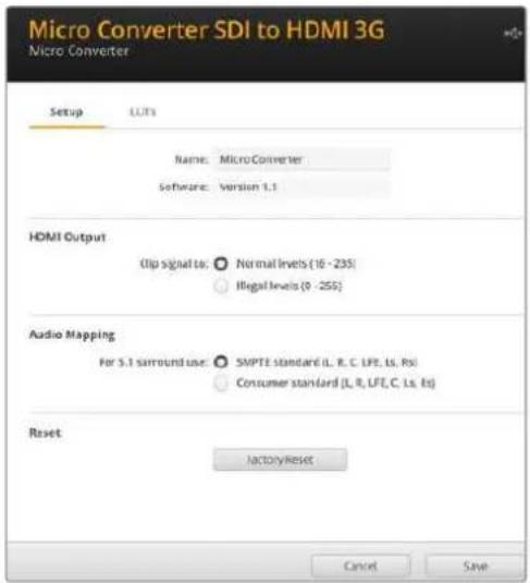 Blackmagic Design Micro Converter HDMI to SDI - Blackmagic Converters Setup 설정 - 1