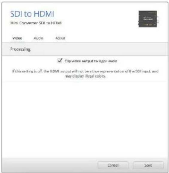 Blackmagic Design Micro Converter HDMI to SDI - Il menù "Processing" - 1