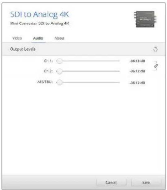 Blackmagic Design Micro Converter HDMI to SDI - Output Levels menu - 1
