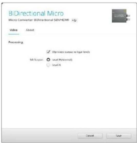 Blackmagic Design Micro Converter HDMI to SDI - Blackmagic Converters Setup Settings - 1