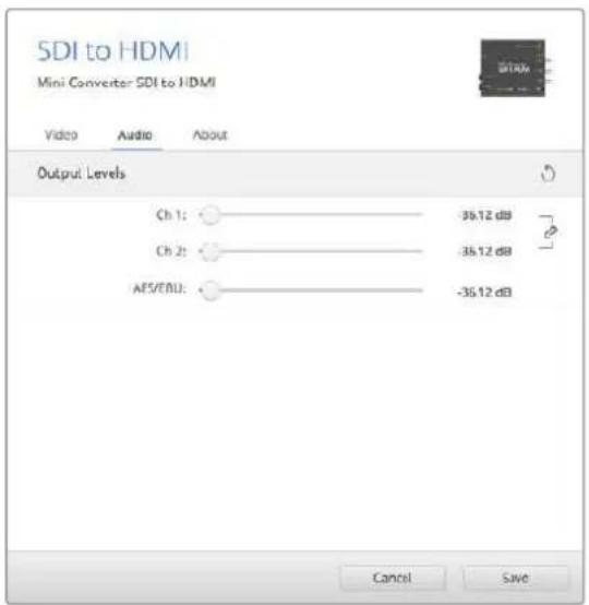 Blackmagic Design Micro Converter HDMI to SDI - Output Levels menu - 1