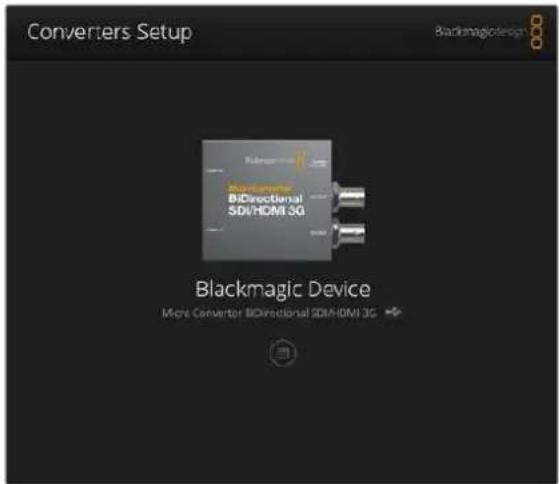 Blackmagic Design Micro Converter HDMI to SDI - Blackmagic Converters Setupを使用して設定を変更 - 1