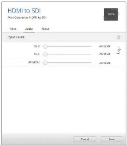 Blackmagic Design Micro Converter HDMI to SDI - Меню Input Levels - 1