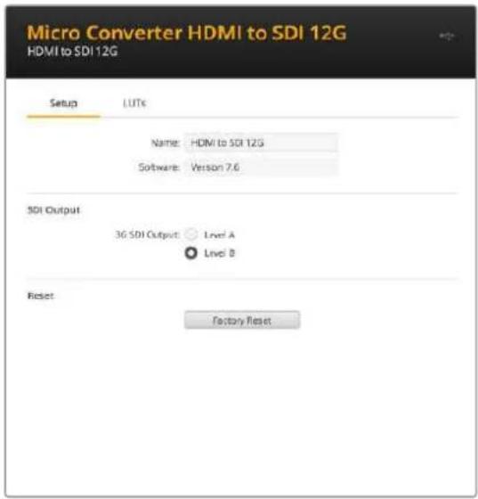 Blackmagic Design Micro Converter HDMI to SDI - Настройки утилиты Blackmagic Converters Setup - 1