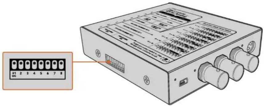 Blackmagic Design Micro Converter HDMI to SDI - Cambiare le impostazioni con gli interruttori - 1