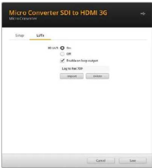 Blackmagic Design Micro Converter HDMI to SDI - Tablas de conversión - 1