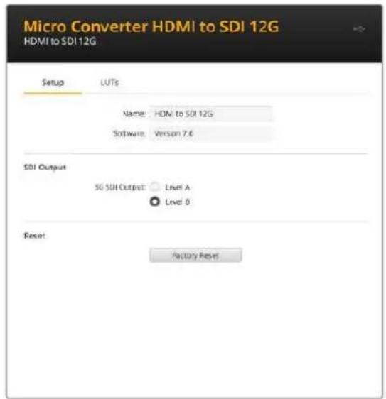 Blackmagic Design Micro Converter HDMI to SDI - Blackmagic Converters Setup Einstellungen - 1