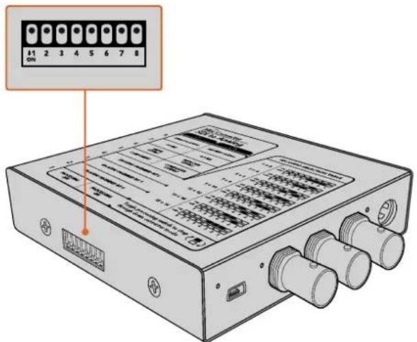 Blackmagic Design Micro Converter HDMI to SDI - 使用开关更改设置 - 1
