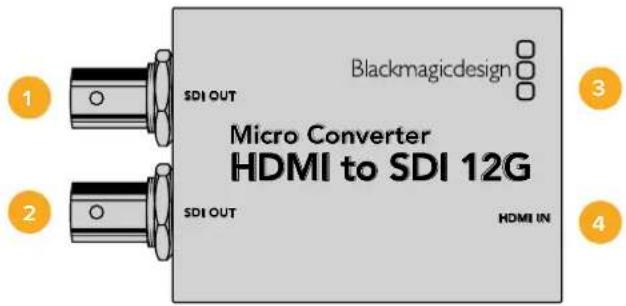 Blackmagicdesign SDI OUT Micro Converter HDMI to SDI 12G SDI OUT HDMI IN 1 2 3 4