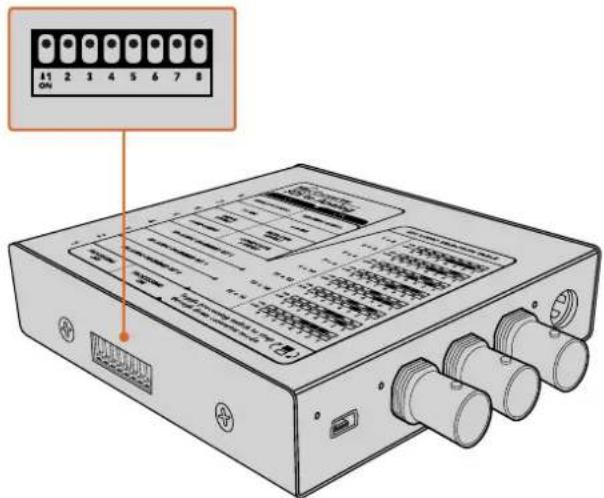 Blackmagic Design Micro Converter HDMI to SDI - スイッチを使用して設定を変更 - 1