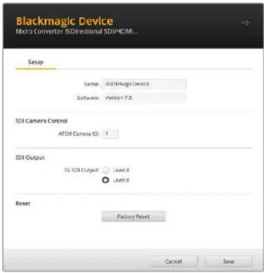 Blackmagic Design Micro Converter HDMI to SDI - Blackmagic Converters Setup Einstellungen - 1