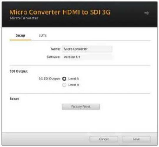 Blackmagic Design Micro Converter HDMI to SDI - Blackmagic Converters Setup Einstellungen - 1