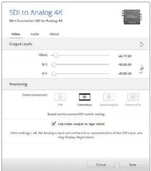 Blackmagic Design Micro Converter HDMI to SDI - „Processing“-Menü - 1