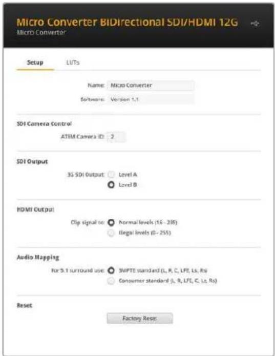 Blackmagic Design Micro Converter HDMI to SDI - Blackmagic Converters Setup 설정 - 1