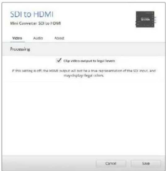Blackmagic Design Micro Converter HDMI to SDI - 処理メニュー (Processing) - 1