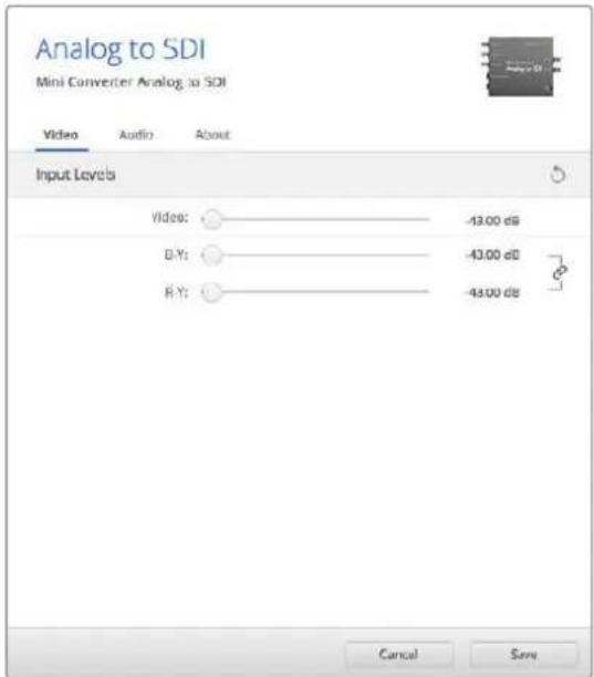Blackmagic Design Micro Converter HDMI to SDI - Input Levels (输入电平) 菜单 - 1