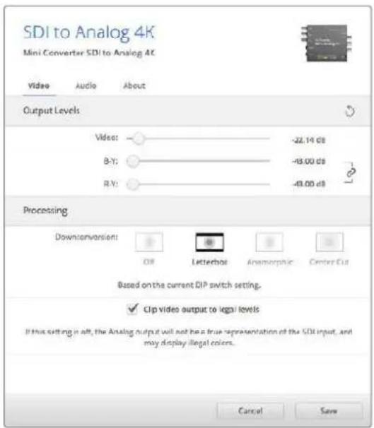 Blackmagic Design Micro Converter HDMI to SDI - Меню Processing - 1