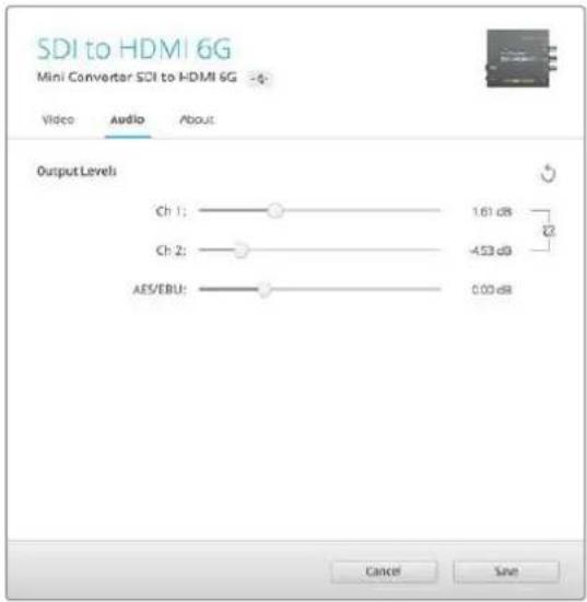 Blackmagic Design Micro Converter HDMI to SDI - Output Levels menu - 1