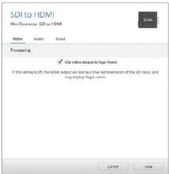 Blackmagic Design Micro Converter HDMI to SDI - Processing (处理) 菜单 - 1