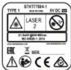 STANLEY SLL360 - Etiquetas de advertencia - 1