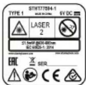 STANLEY SLL360 - Oznaczenia ostrzejagawcze - 2