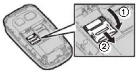 PANASONIC KXTU466 - Insertion d'une carte SIM, d'une carte microSD et de la batterie - 4