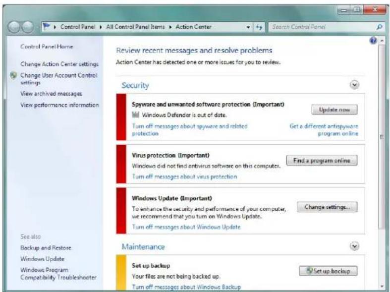 Motion Computing F5te - Utilisation du Centre de maintenance Windows® - 1