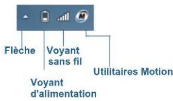 Motion Computing F5te - Accès aux outils Motion depuis la zone de notification Windows® - 1