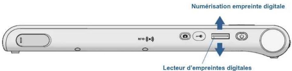 Motion Computing F5te - Utilisation du lecteur d'empreintes digitales - 1