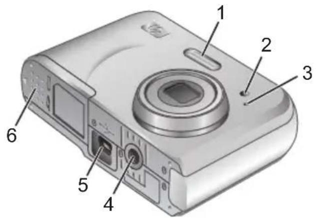HP PhotoSmart M440 - Partes frontal, laterale inferior da camera - 1