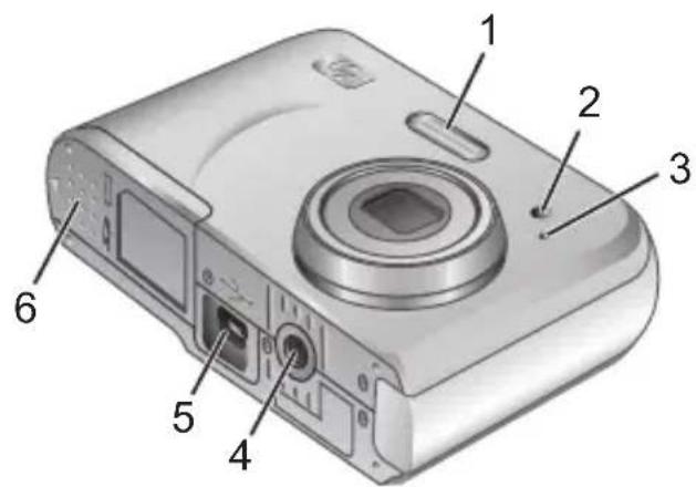 HP PhotoSmart M440 - Camera front, side, and bottom - 1