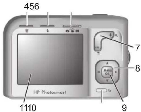 HP PhotoSmart M440 - Ober- und Rückseite der Kamera - 2