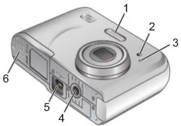 HP PhotoSmart M440 - Partes frontal, laterale inferior de la CAMERA - 1
