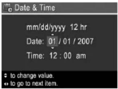 HP PhotoSmart M440 - Set the date and time - 1