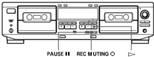 SONY TCWE425 - Inserción de espacios en blanco durante la grabación (Silenciamiento de la grabación) - 1