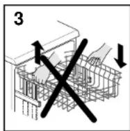 ROSIERES RSI 622 RIN - B.: NIEMALS DEN KORB NUR AUF EINER SEITE VERSTELLEN! (Abb. 3). - 3