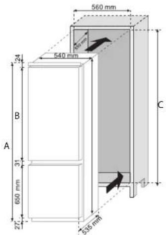ROSIERES RBCP 3383 D - SIZE OF THE APPLIANCE AND UNIT - 1