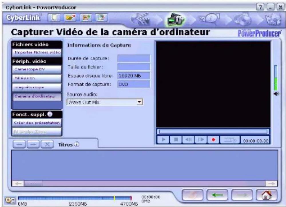 CYBERLINK PowerProducer 1.0 - Capture à partir d'une Caméra d'ordinateur - 1