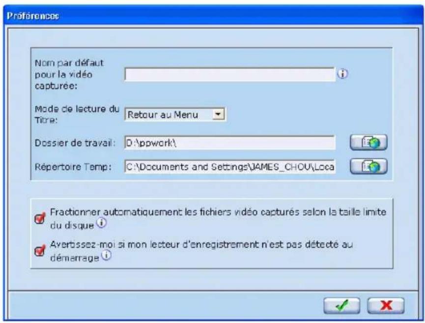 CYBERLINK PowerProducer 1.0 - Preférences - 1