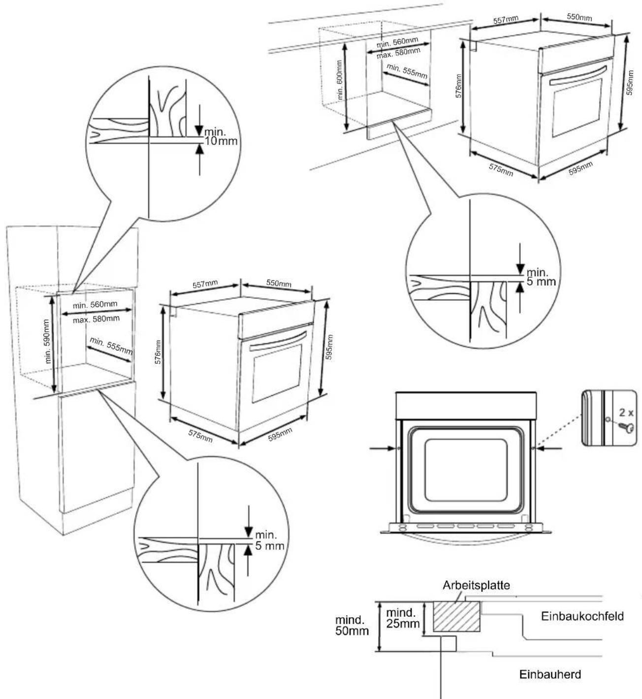 VESTEL VEB14026 - Ausschnittgroßen - 1