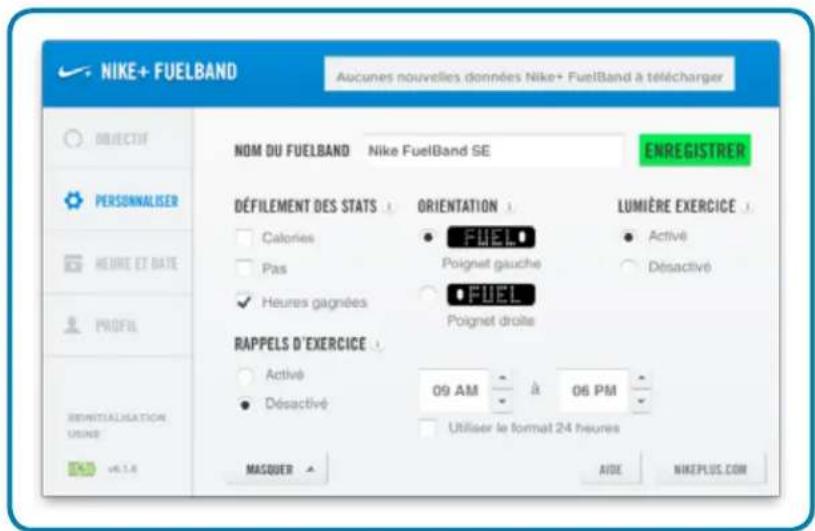 NIKE FuelBand SE - Personnaliser l'affichage - 1