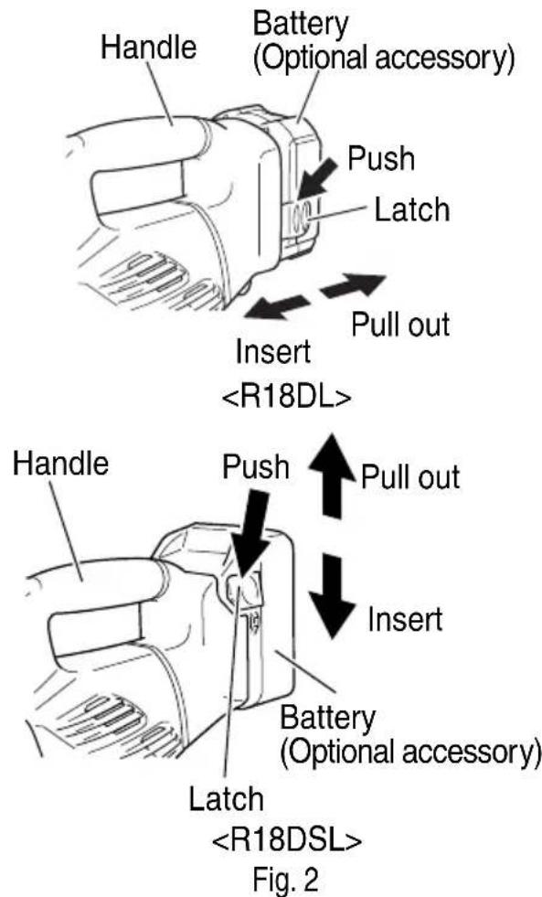 METABO R 18DL - REMOVAL AND INSTALLATION METHOD OF BATTERY - 1