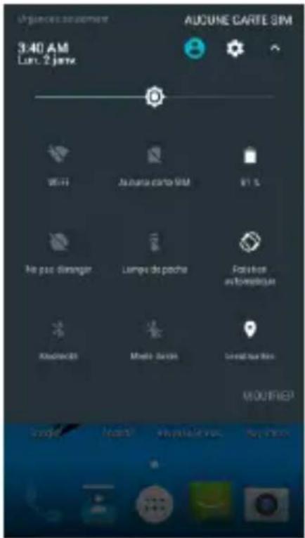 HISENSE Rock Lite - Ouverture du panneau des notifications - 2