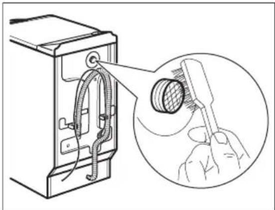 AEG L6TBK62W - Het filter van de toevoerslang en het klepfilter reinigen - 3