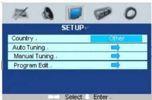 SEG Atlanta - TV SETUP menu options - 1
