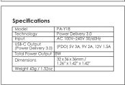 Aukey 18W Power Delivery Wall Charger - 4