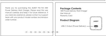 Aukey 18W Power Delivery Wall Charger - 3