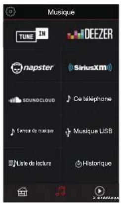 MARANTZ SR6014 - Appuyez sur l'onglet "Musique" pour sélectionner une source musicale. - 2